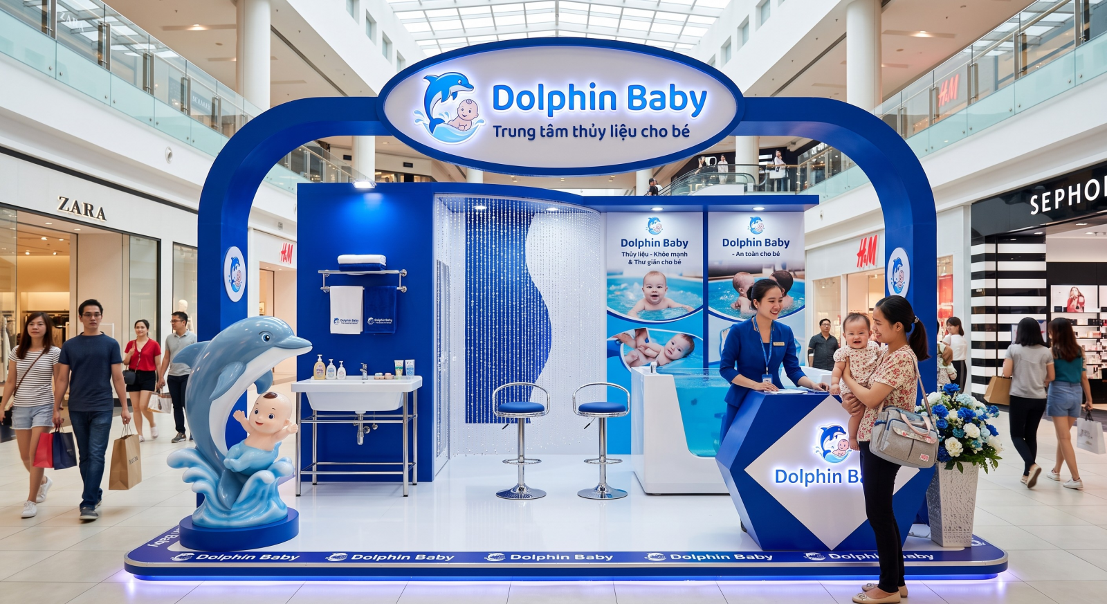 Làm booth quảng cáo đà nẵng mô hình dịch vụ chăm sóc sức khỏe thủy liệu