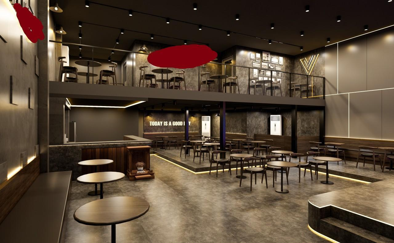 Thiết kế thi công nội thất quán cafe tại đà nẵng không gian hiện đại sang trọng cao cấp